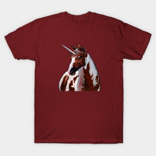 Majestic Pinto Horse Unicorn - Realistic Painting T-Shirt